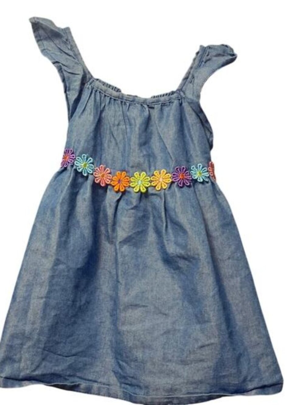 Penelope Mack denim floral belt dress girls size 18m
